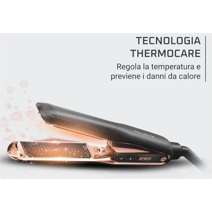 Rowenta Ultimate Experience SF8120 Professioneller Haarglätter mit Thermocare-Technologie und antistatischen Ionen, Titanbeschichtung, 5 Temperatureinstellungen, Schwarz – Bild 3