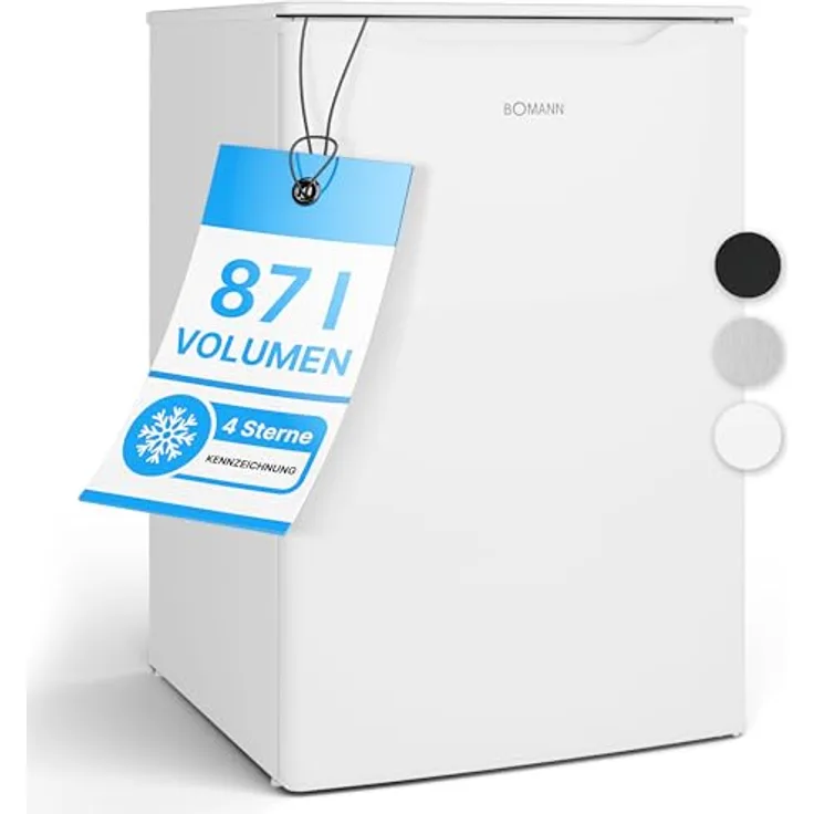 Bomann® Gefrierschrank 87L | Gefrierschrank klein mit Temperaturbereich ≤ -18°C | 3 Schubladen | Tiefkühlschrank mit wechselbarem Türanschlag | Freezer Tiefkühlschrank klein GS 7253 weiß