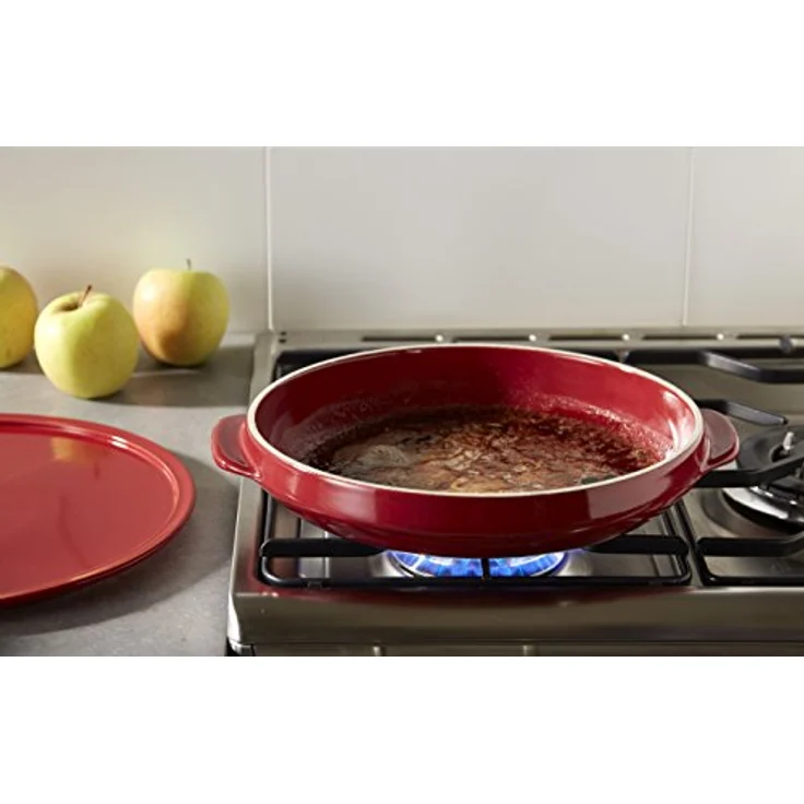 Emile Henry Tarte Tatin Backform - Kuchenform - Farbe: Grand Cru - Rot - Backform mit Servierplatte 2tlg. Set – Bild 6