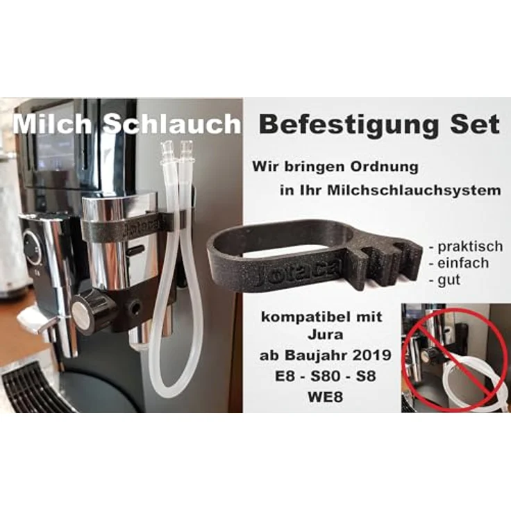 Milchschlauch Befestigung kompatibel mit Jura Kaffeevollautomaten (E8 S8 S80 WE8 ab BJ 2019, Galaxy Schwarz) – Bild 5