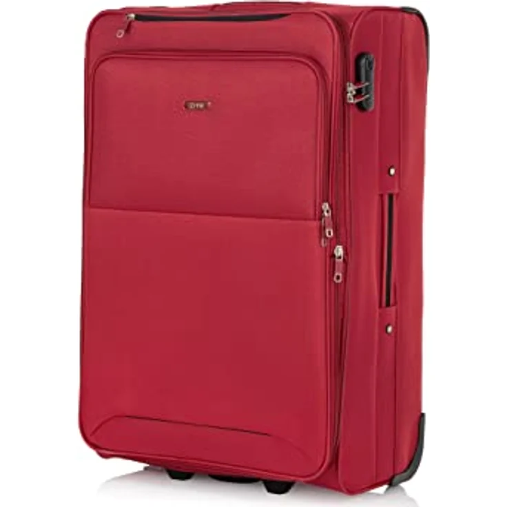 Ochnik Großer Koffer | Softcase | Material: Nylon | Farbe: Rot | Größe: L | Maße: 74×46,5×31,5 cm | Fassungsvermögen: 108l | Hohe Qualität – Bild 1