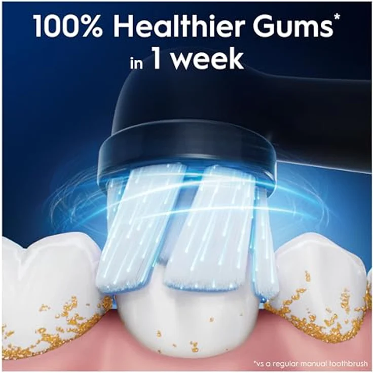 Oral-B iO Series Gentle Care, Zahnbürstenkopf mit 4000 weichen Borsten und Mikrovibrationen, schwarz, 3er Pack – Bild 2