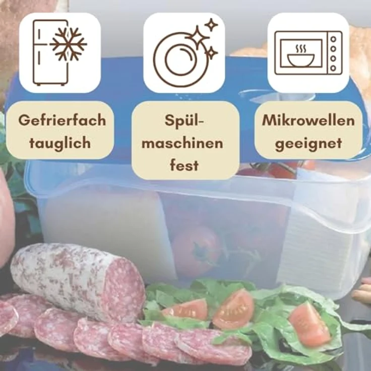 GarPet 4er Set Frischhaltedosen mit Abtropfgitter und Dampfventil, luftdicht, 2,5 L, transparent mit rot/grünem Deckel – Bild 3