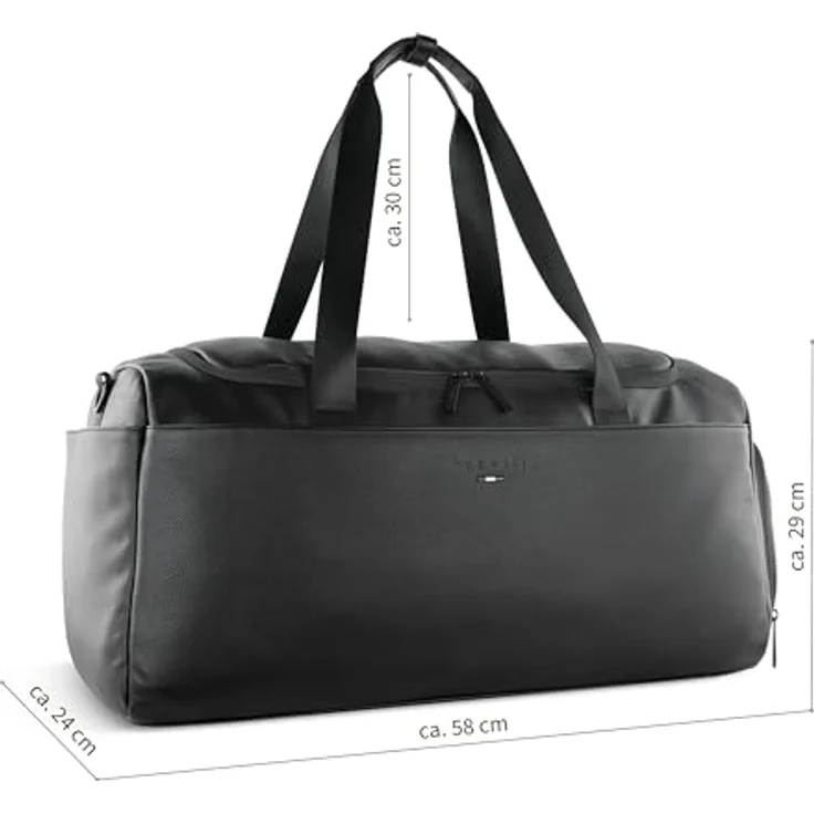 bugatti Rico Weekender Reisetasche, 58 cm, schwarz, 100% Polyurethan – Bild 2
