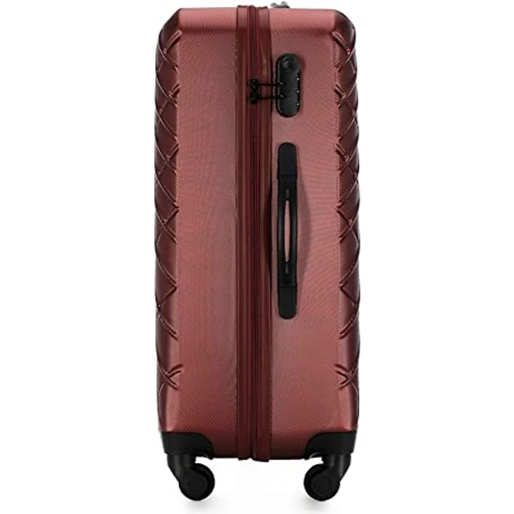 WITTCHEN Reisekoffer Rollkoffer Trolley Mittlerer Koffer Handgepäck Hartschale aus ABS mit 4 Spiner Rollen Zahlenschloss Teleskopgriff Classic line Größe L Burgund – Bild 3