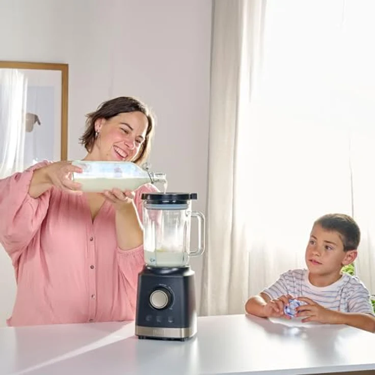 BLACK+DECKER Standmixer BXJB2000E 2000W | 1,8L Glasbehälter | TURBO, SMOOTHIE & ICE CRUSH Funktionen | Edelstahlklingen | Sicherheitssystem | Rutschfeste Füße | Ausgussöffnung – Bild 4