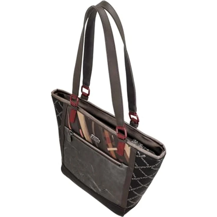 Anekke Shopper Mademoiselle, Polyurethan mit Reißverschlussfach und Handyfach, robust und elegant – Bild 4