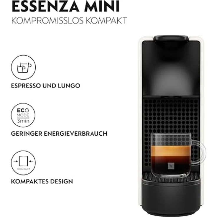 Krups Nespresso XN1101 Essenza Mini Kaffeekapselmaschine, 1260 Watt, weiß, 0,7 Liter – Bild 3