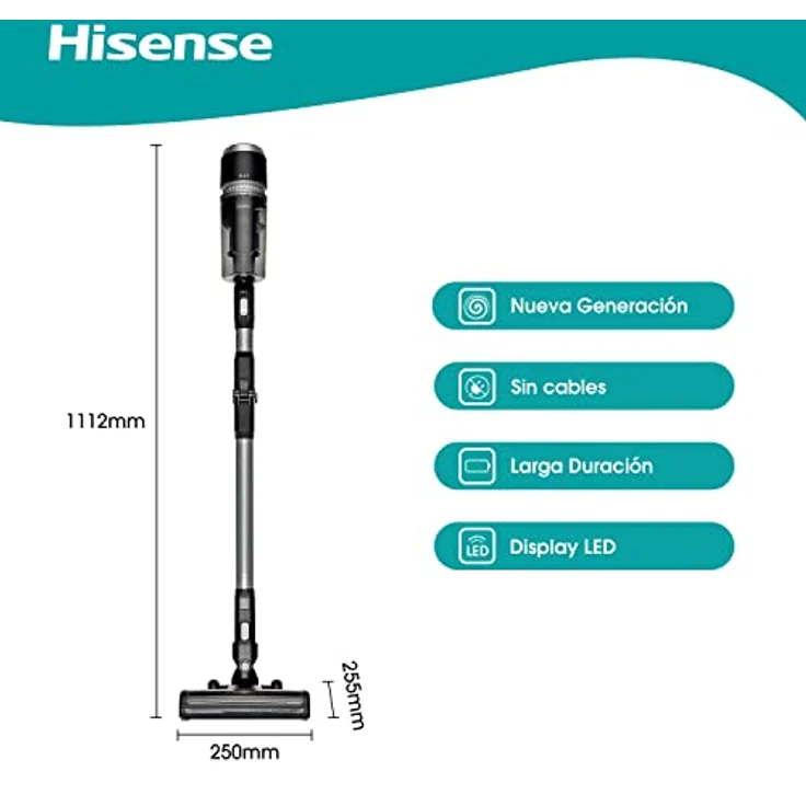 Hisense HVC6264BK Handstaubsauger, 45 min Akkubetrieb, Zyklon-Technologie, schwarz – Bild 2
