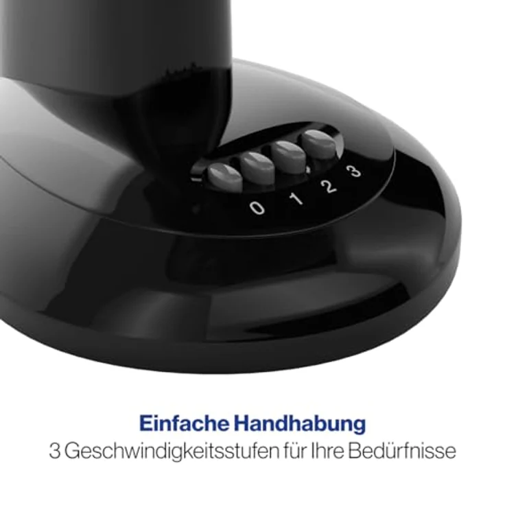 Clatronic VL 3602 Tischventilator 30 cm Durchmesser, oszillierend, 3 Geschwindigkeitsstufen, Neigungswinkel verstellbar, schwarz – Bild 4