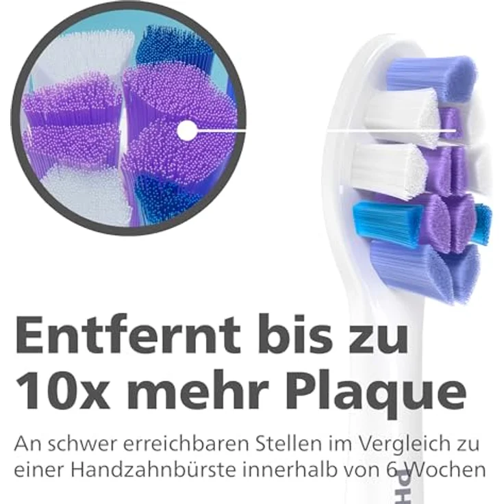 Philips Sonicare Bürstenköpfe, S2 Sensitive Bürstenkopf mit besonders weichen Borsten für empfindliche Zähne und Zahnfleisch, Weiß, 4er-Pack, (Modell HX6054/10) – Bild 2