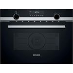 Siemens CM585AGS1 iQ500, Einbau-Mikrowelle mit Heißluft, 44 L Garraum aus Edelstahl, touchControl Bedienung, Hydrolytische Reinigungshilfe, cookControl 15 Automatikrogramme, Schwarz