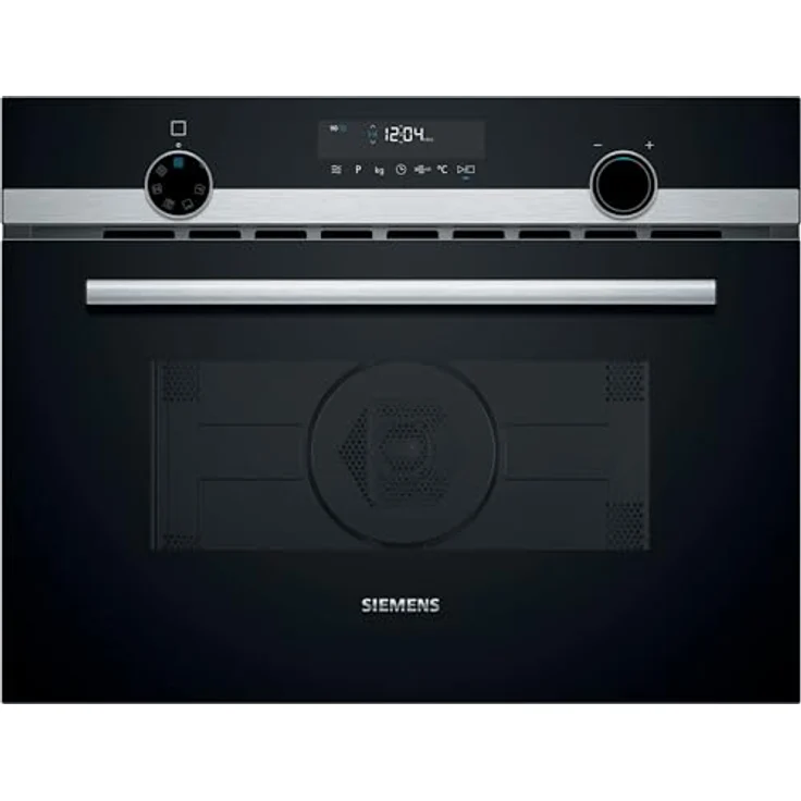 Siemens CM585AGS1 iQ500, Einbau-Mikrowelle mit Heißluft, 44 L Garraum aus Edelstahl, touchControl Bedienung, Hydrolytische Reinigungshilfe, cookControl 15 Automatikrogramme, Schwarz – Bild 1