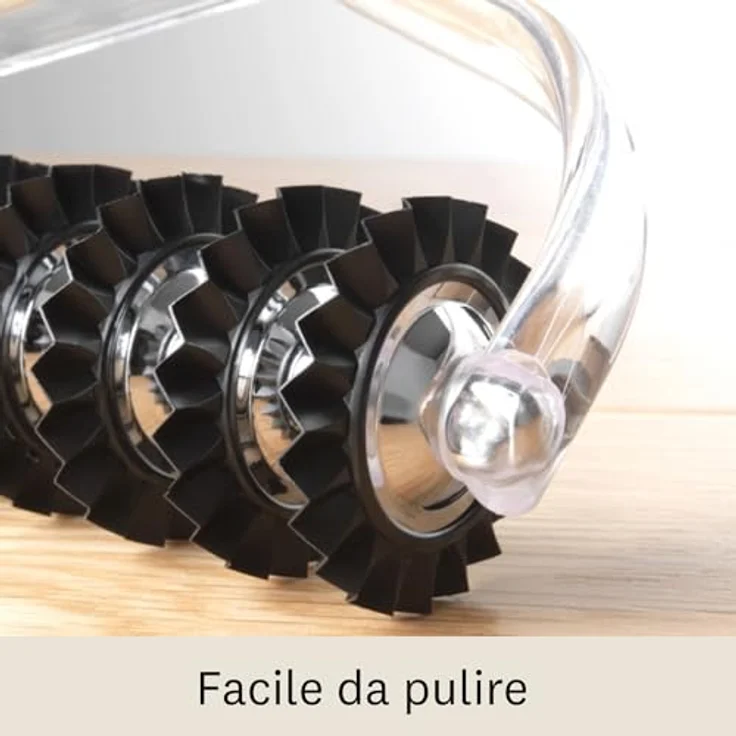 Marcato PB-NEU Pastabike Einstellbarer Teigschneider mit neun austauschbaren Rädchen, Kunststoff, Klar – Bild 5