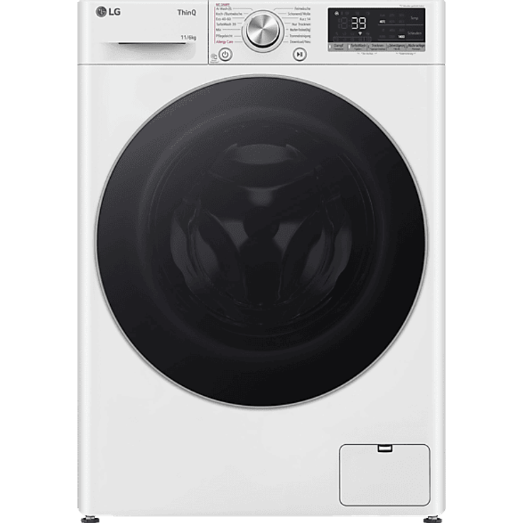 LG W4WR70E61 Serie 7 Waschtrockner, 11 kg Kapazität, 1360 U/Min, Inverter Direct Drive, AI DD, TurboWash® 360° mit Dampfprogramme
