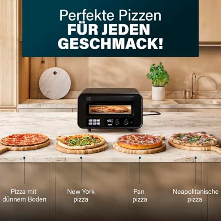 Princess Pizzaofen Pro Max 15L, 400°C, 2100W, digitales Bedienfeld mit Timer, abnehmbarem Pizzastein, für Innen und Außenbereich – Bild 4