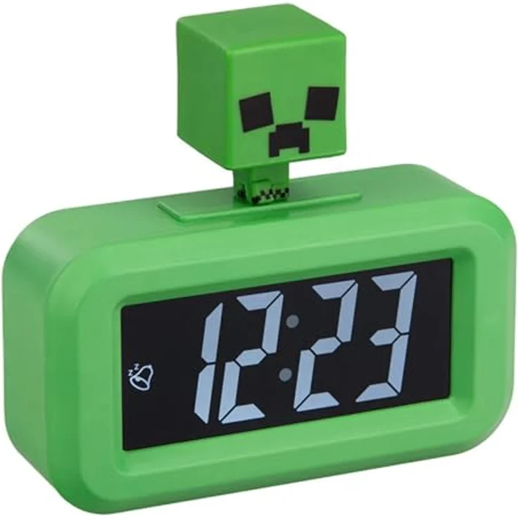 Paladone Creeper Minecraft Tischwecker, Grün, digital mit Schlummerfunktion und kompaktem Design – Bild 4