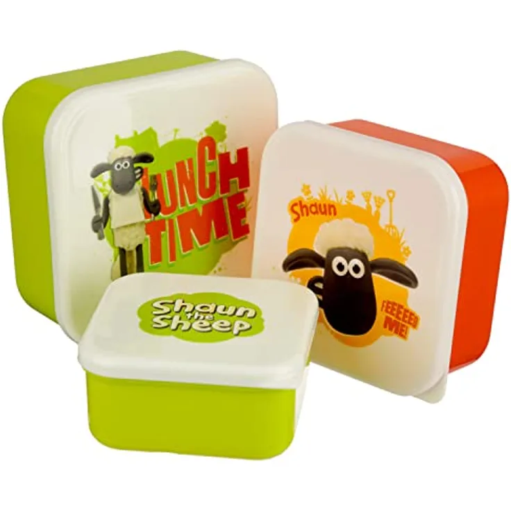 Puckator  Shaun The Sheep Lunchboxen, 3 Stück