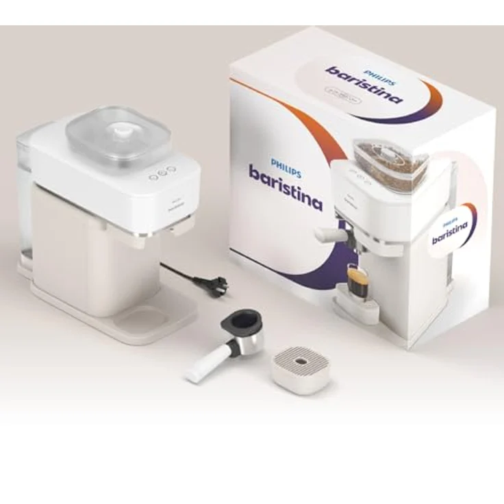 PHILIPS baristina Espressomaschine Bean swap BAR320/00, Mahlwerk für ganze Bohnen, doppelter Bohnenbehälter, 16 bar Pumpendruck, naturweiß – Bild 11