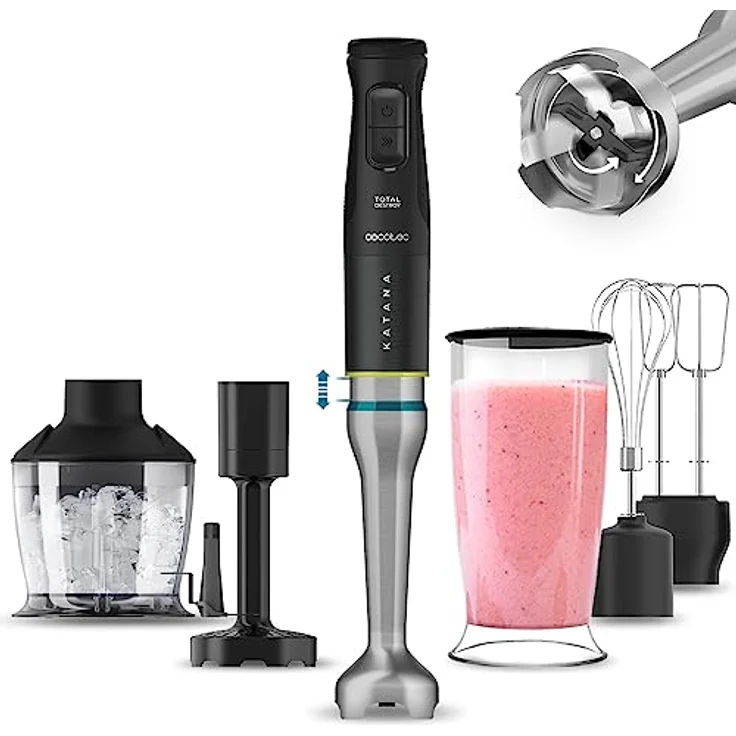 Cecotec Stabmixer Katana 15 TotalDestroy Smash B, 1000 W, schwarz, Edelstahlgehäuse, 1 l Fassungsvermögen – Bild 1