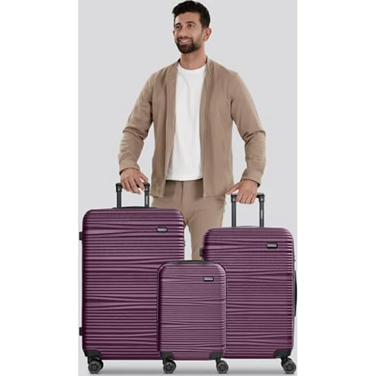 Redolz Koffer Essentials 16 3-SET 4 Rollen Kofferset 3-teilig, Rot, (XL) – Bild 6