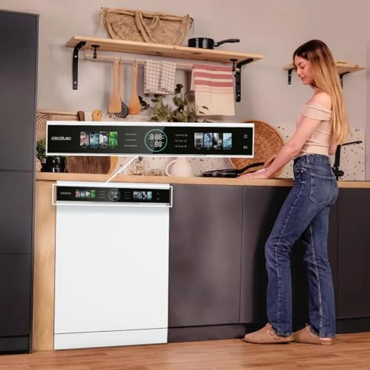 Cecotec Bolero Aguazero 6620, Geschirrspüler mit 15 Maßgedecken, 8 Programmen und Turbo-Trockenfunktion, Weiß – Bild 5