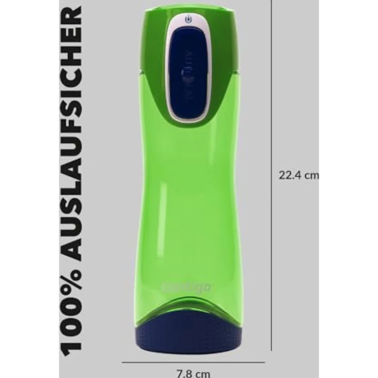 Contigo Trinkflasche Swish Autoseal große BPA-freie Kunststoff Wasserflasche, auslaufsicher, für Sport, Fahrrad, Joggen, Wandern, 500 ml, Citron – Bild 9