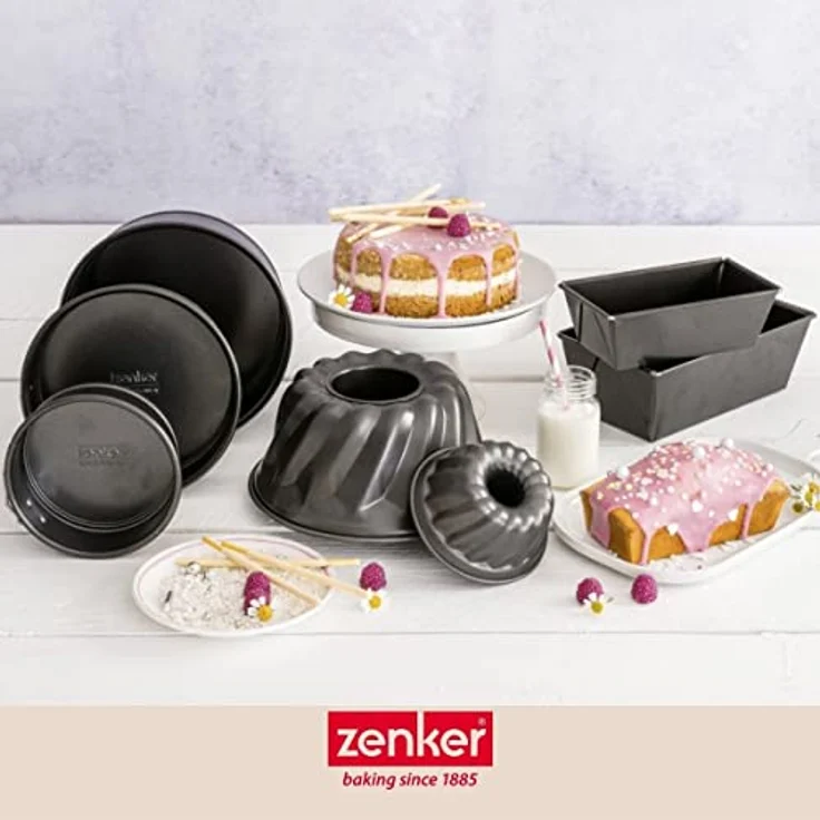 Zenker Königskuchenform 20 cm SPECIAL - MINI, kleine Backform aus Stahlblech, Kastenform mit Antihaftbeschichtung (Farbe: Schwarz), Menge: 1 Stück – Bild 7