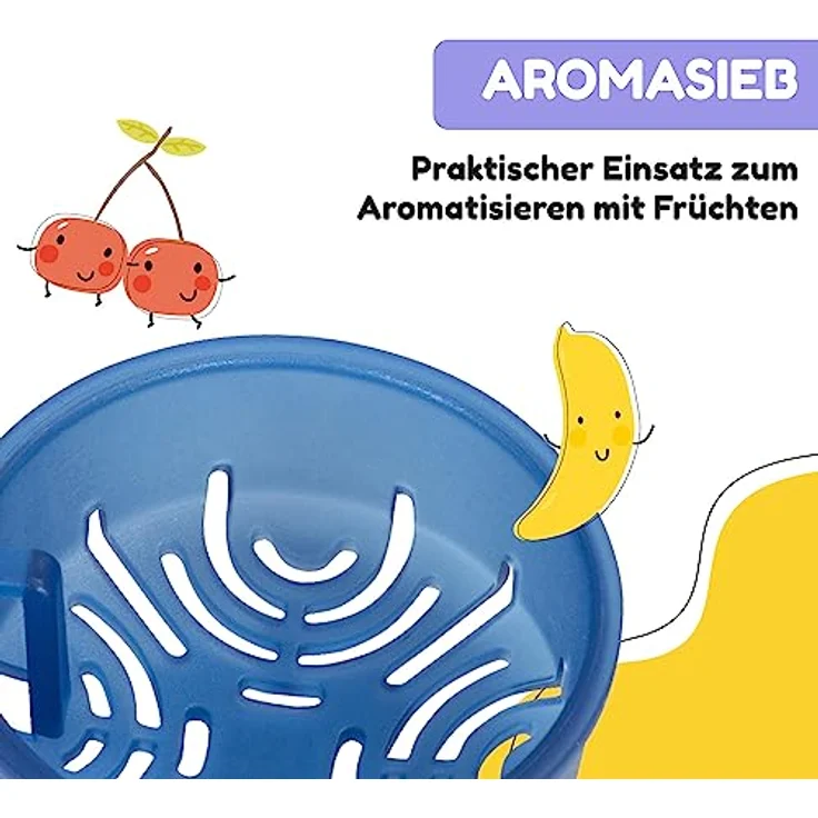 schmatzfatz Kinder Trinkflasche 400ml, Sport für Schule Kindergarten, 1-Klick Verschluss, Geschmacksneutrale Wasserflasche, Auslaufsicher mit Fruchteinsatz, BPA-Frei – Bild 5