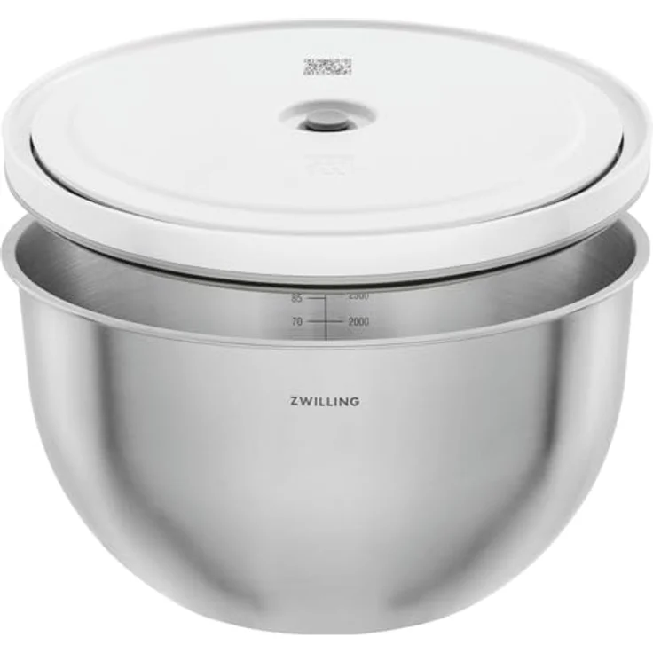 ZWILLING Fresh & Save Bowls Vakuumbehälter, L, 24 cm, Edelstahl, Metallic-Grau, spülmaschinen-, gefrier- und mikrowellengeeignet – Bild 2