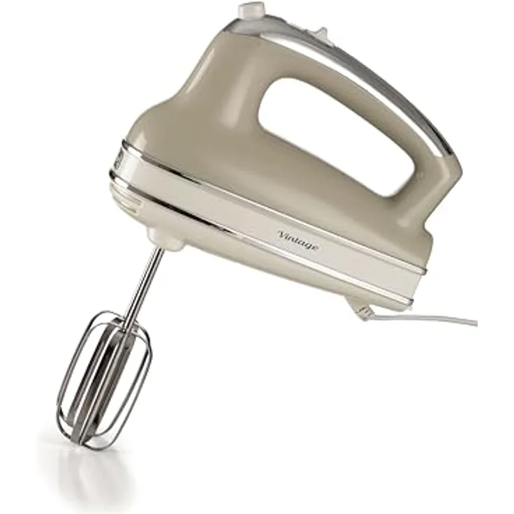 Ariete 1548 Handmixer Vintage, 450 W, 5 Geschwindigkeiten, Turbo-Funktion, 2 Schneebesen, Beige