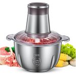 FOHERE Elektrischer Multizerkleinerer, 2 Geschwindigkeiten, 350 W, 2.5L Edelstahlschüssel, ideal für Fleisch/Gemüse, leicht zu reinigen