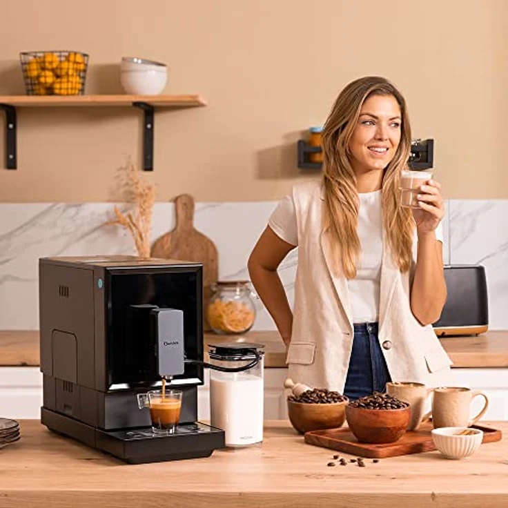 Cecotec Superautomatische Kaffeemaschine Power Matic-ccino Cremma, 1470 W, 19 Bar, integrierte Mühle, Thermoblock, Verdampfer, 150 g Kaffee und 1,2 Liter Wasser, Milchtank – Bild 2