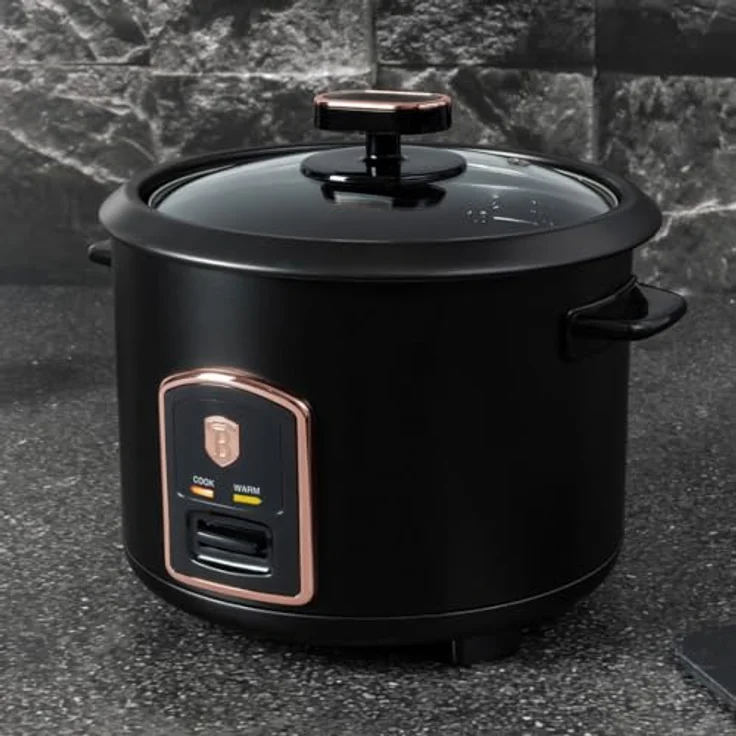 Berlingerhaus BH-9554 1,8 l Schwarze Rose Kollektion Reiskocher mit antihaftbeschichtetem Aluminium-Innentopf – Bild 3