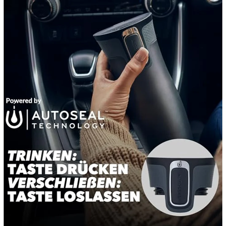 Contigo Thermobecher West Loop Autoseal, Edelstahl Isolierbecher, Kaffebecher to go, auslaufsicher, spülmaschinenfester Deckel BPA-frei, 470 ml , Red , 470 ml – Bild 4