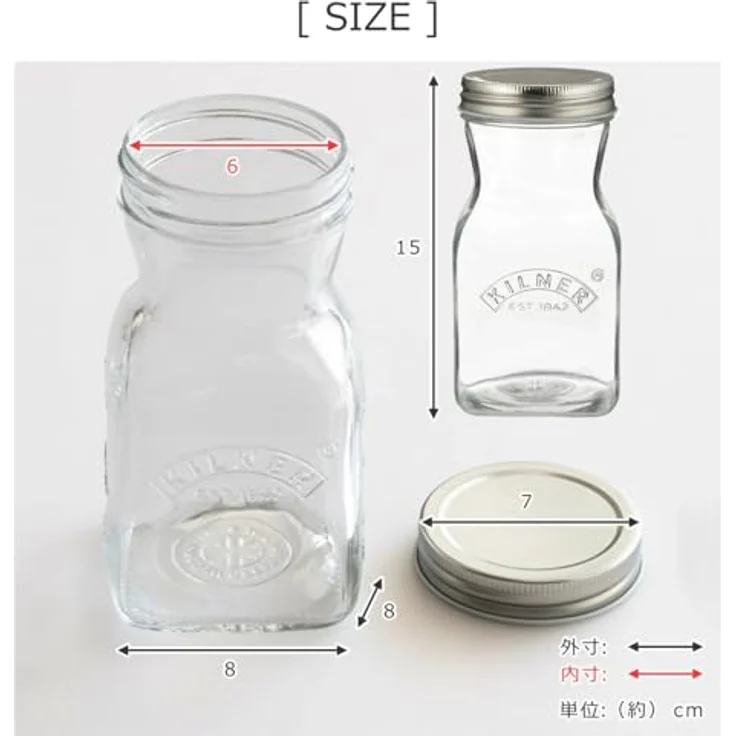 Kilner KIL Saft- und Saucenflasche 0,5l, transparentes Glas mit breiter Öffnung, 6er Set – Bild 3