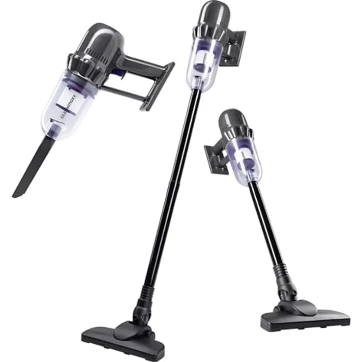 CLEANmaxx Akku-Staubsauger 2in1, kabellos, Hand- & Bodensauger mit 10 kPa Saugleistung, inkl. 2 Düsen und Wandhalterung – Bild 2