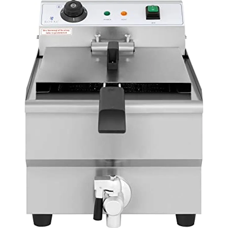 Royal Catering RCEF-13EHB Fritteuse mit Öl 13l Elektro-Fritteuse Gastro 3.200 W - Ablasshahn - Edelstahl – Bild 2