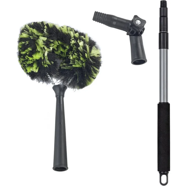 Maximex Eck-Staubbürste 3in1, Teleskopstiel mit Knickgelenk, für Trocken- & Nassreinigung, bis 362 cm Höhe