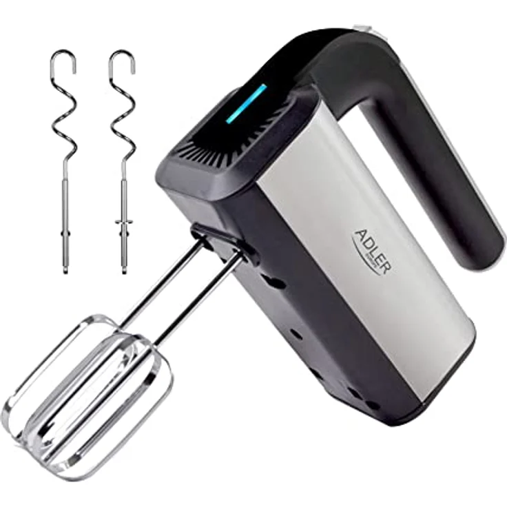 ADLER AD 4225 INOX Handmixer, 800 W, Küchenmaschine, Mixer mit 3 Funktionen, Handrührgerät, Handrührer, schwarz/silber, Küchenmixer – Bild 1