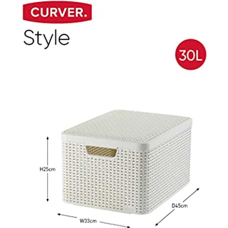 Curver Aufbewahrungsbox, Polypropylene, creme, Depth 330 mm x Width 445 mm x Height 240 mm – Bild 3