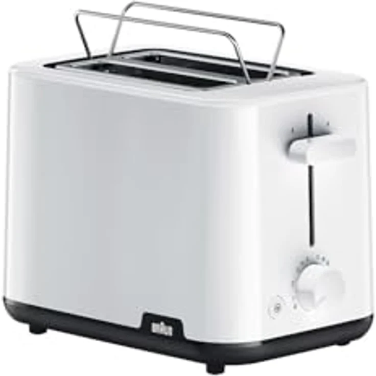 Braun HT 1010 WH 2-Schlitz-Toaster, 1000 Watt, 8 Bräunungsstufen, Röstgradelektronik, Kunststoff, weiß – Bild 2