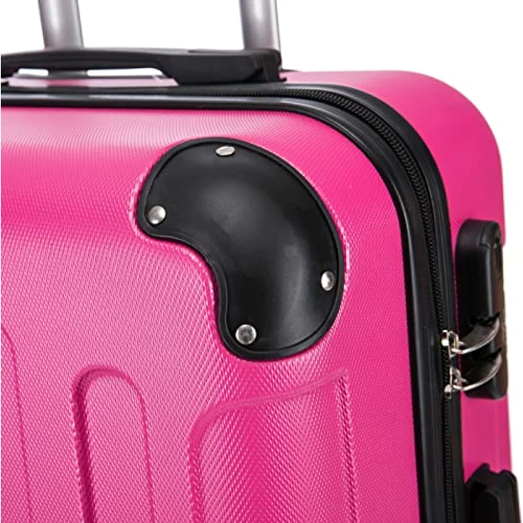 Flexot® F-2045 Koffer, Hartschale & 3tlg Kofferset (Rose) Zwillingsrollen Trolleys, leicht & elastisch – Bild 5