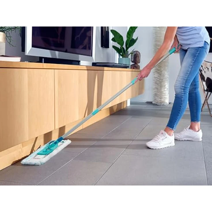 Leifheit Bodenwischer Profi XL micro duo + SUPERDUSTER XL, 42 cm Wischbreite, für Hartböden, wiederverwendbar, mit flexibler 360° Drehung – Bild 2