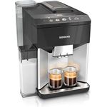 Siemens Kaffeevollautomat EQ500 integral TQ513D01, viele Kaffeespezialitäten, Milchaufschäumer, integrierter Milchbehälter, automatische Dampfreinigung, 1500 W, daylight silber/klavierlack schwarz