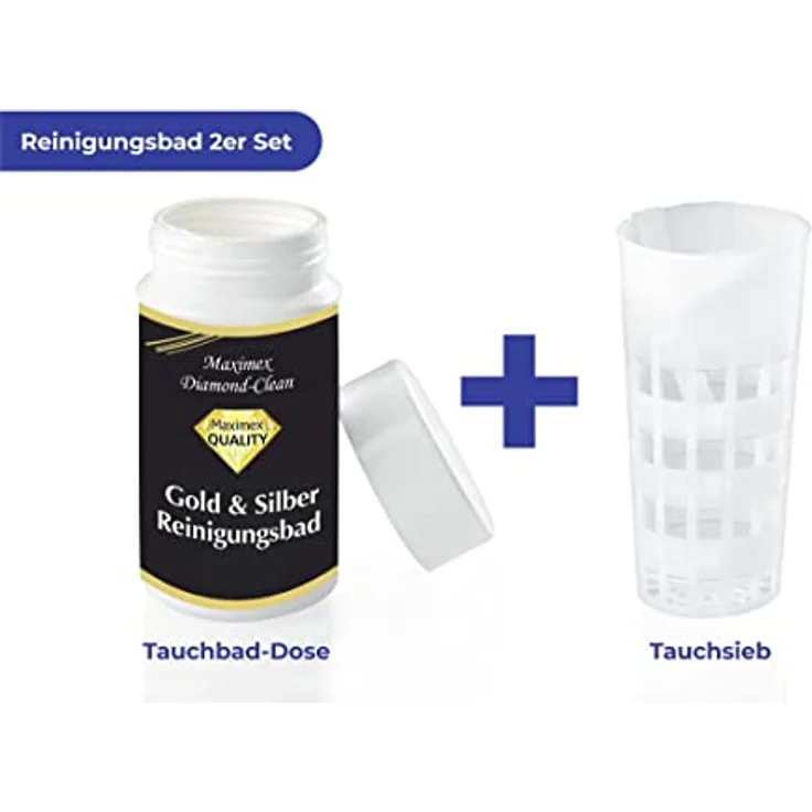 WENKO 3085610500 Diamond Clean Gold- & Silber Reinigungsbad - inklusive Tauchsieb, Schmuckreiniger, Chemie, 7 x 14 x 7 cm, Mehrfarbig – Bild 3