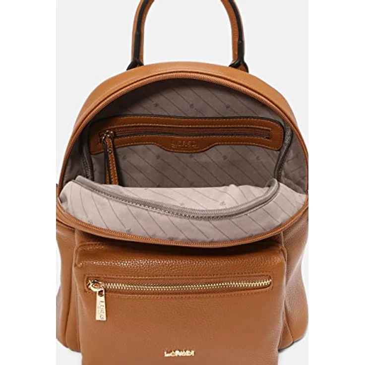 L.Credi Budapest City Rucksack, 28 cm, Kunstleder, braun, 28 x 13 x 23 cm – Bild 9