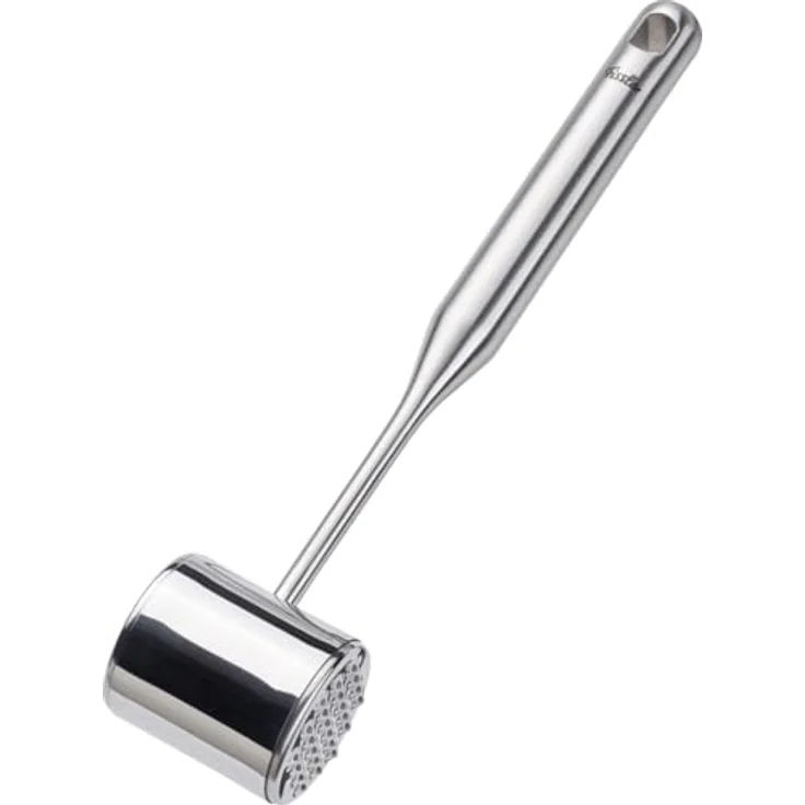 Fissler Essential Edelstahl-Fleischklopfer, 28 cm runder Schnitzelhammer, 0,4 kg, spülmaschinengeeignet mit Aufhänge-Öse – Bild 1