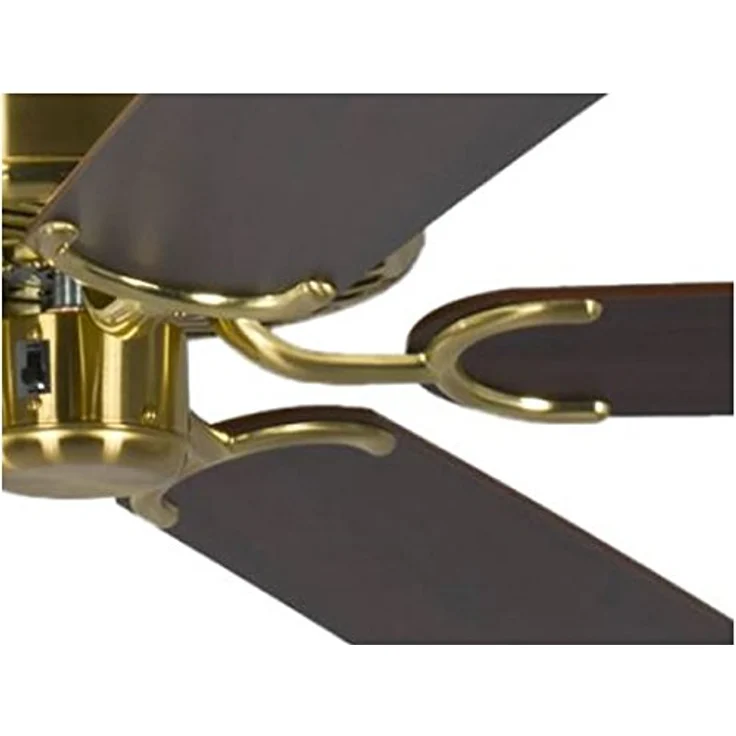 Deckenventilator ohne Beleuchtung Potkuri, Gehäuse Messing seidenmatt, Wendeflügel Mahagoni oder Mahagoni mit Rattaneinlage , 132 cm, für Räume bis zu 25m² – Bild 3