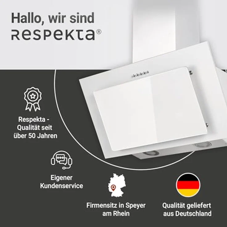 respekta CH 33060 WB, Motorhaube, Esse, Breite: 59.5 cm, Tiefe: 29 cm, Absaugung und Rückführung (mit zusätzlichem Rückführungsset), weiß – Bild 9